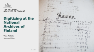 Thumbnail van Digitization at the National Archives of Finland